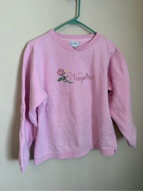 Vintage Cuffy’s cotton Newport Embroidered Pink Crewneck
